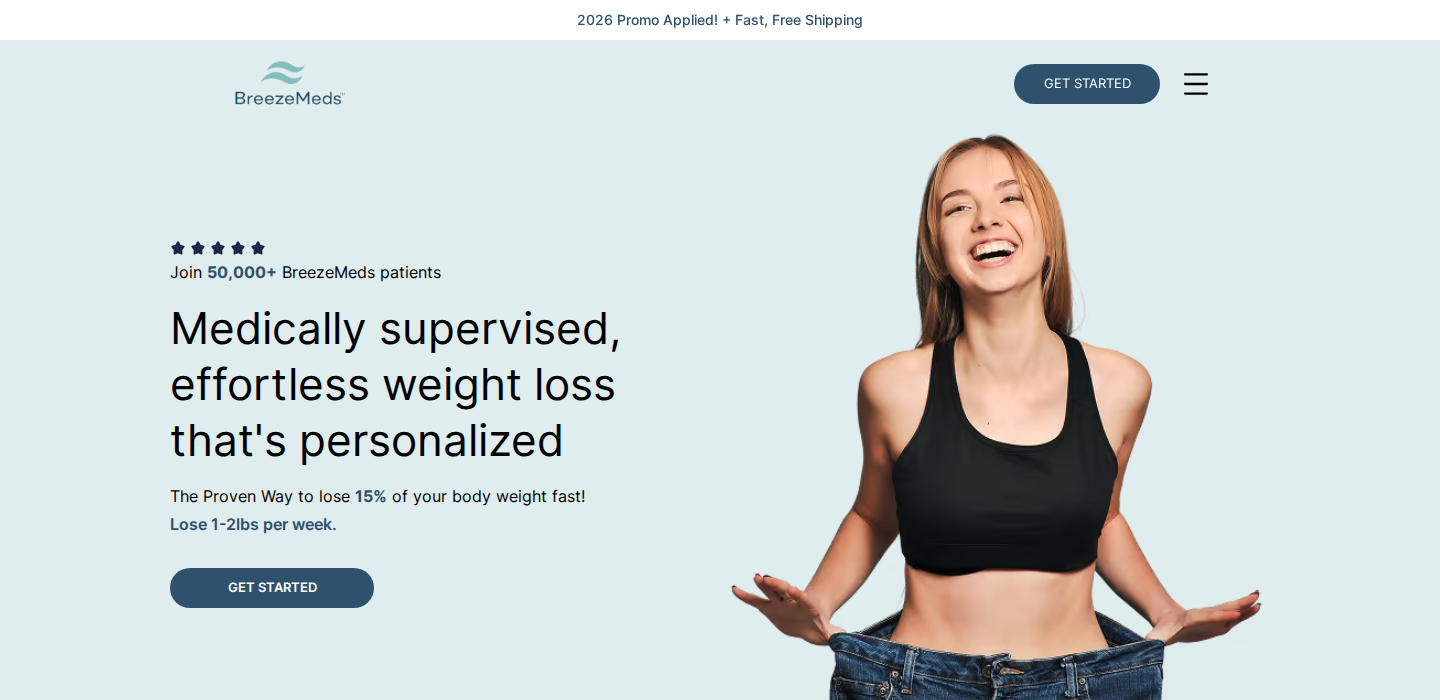 BreezeMeds Homepage — GLP-1 Weight Loss Provider