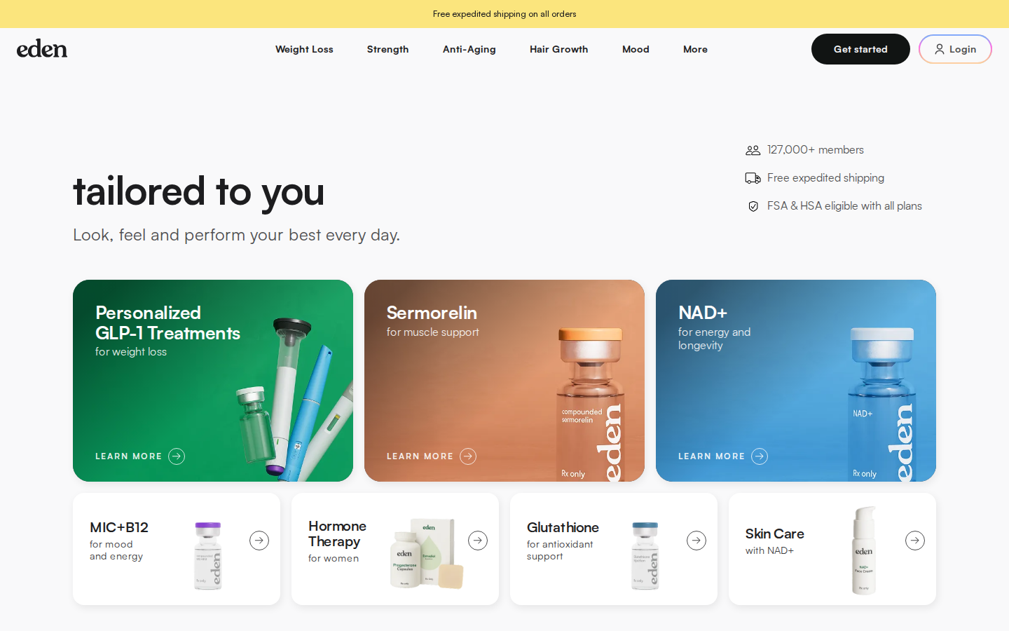 Eden Telemed Homepage — GLP-1 Weight Loss Provider