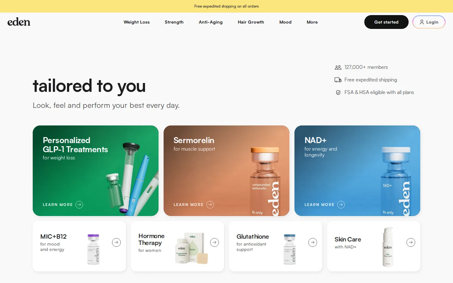 Eden Telemed Homepage — GLP-1 Weight Loss Provider