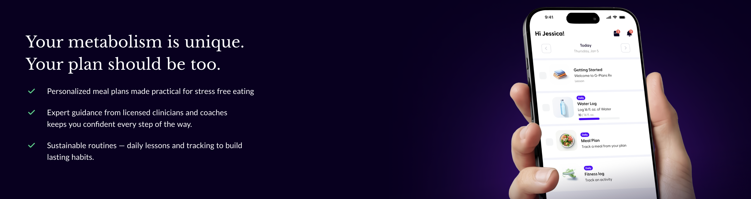 G-Plans — Your metabolism is unique. Personalized meal plans, expert guidance, sustainable routines with app tracking