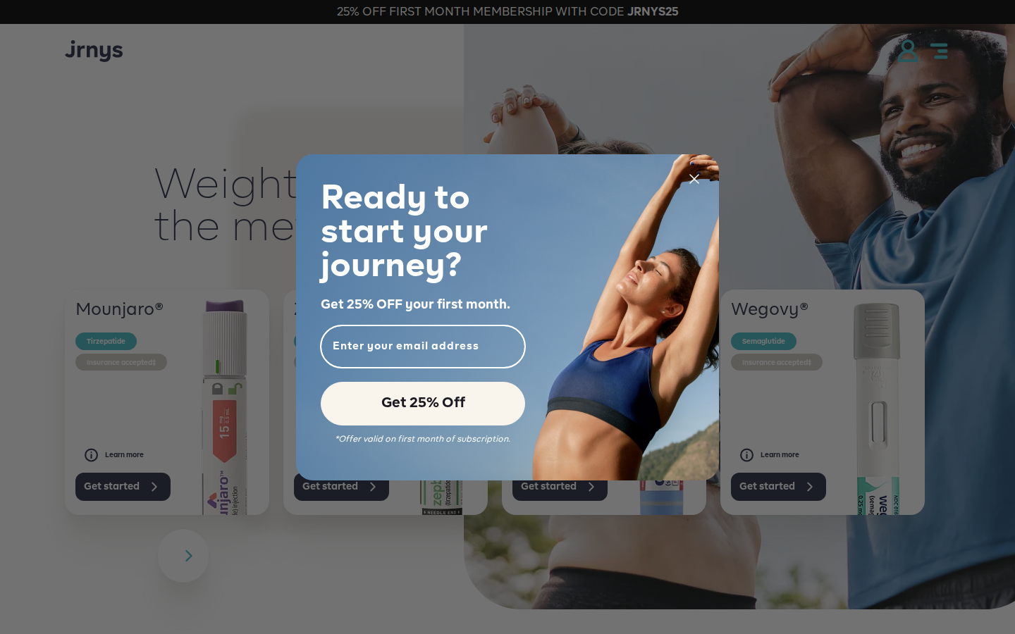 JRNYS Homepage — GLP-1 Weight Loss Provider