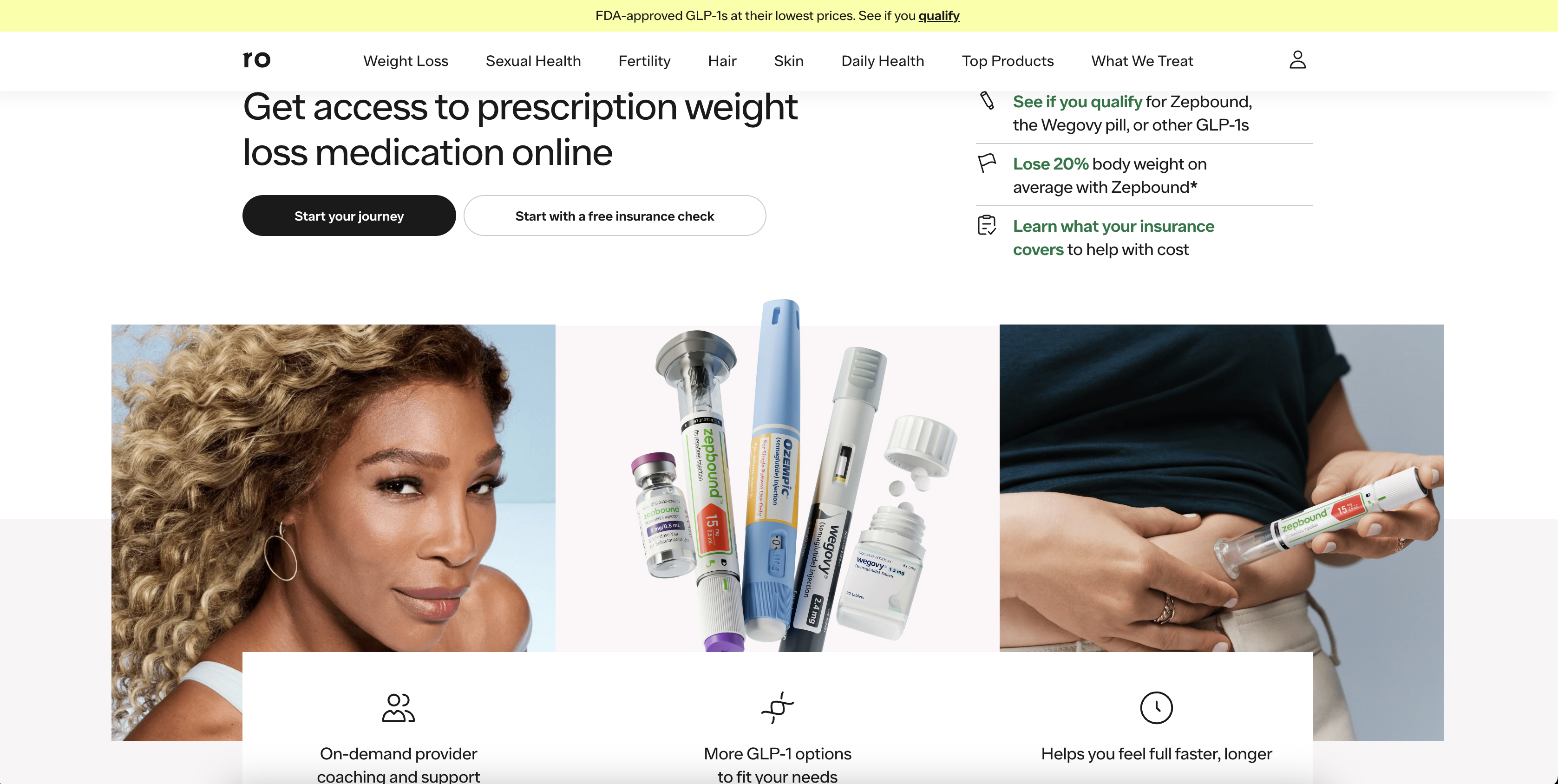 Ro Body Homepage — GLP-1 Weight Loss Program